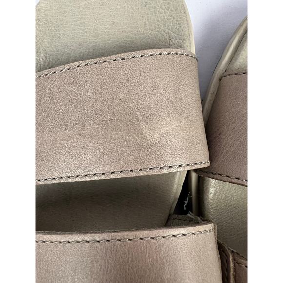 Sorel, NL2937-005 Torpeda Slide Leather Slides, Taupe, Slip-On Comfort Sandals - Picture 10 of 14